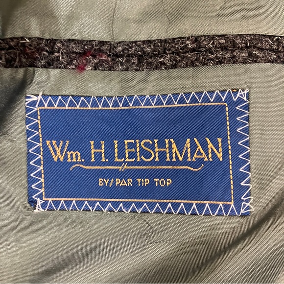 Vintage Harris tweed wool sport coat blazer black grey  classic 44R - Picture 8 of 12